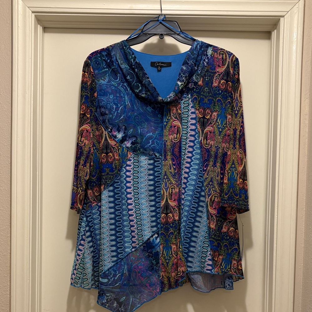 Colorful Women's Blouse with Paisley Design